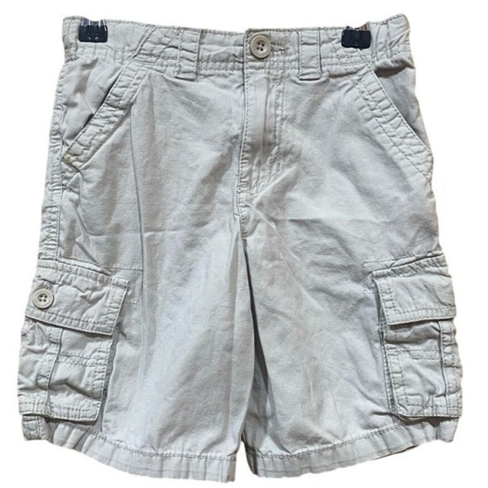 Boys Beige Cream Cargo Shorts Adjustable Waist Pockets Casual SZ‎ 5T